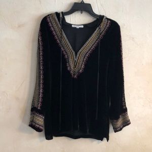 Johnny Was Black Velvet TopSize Small